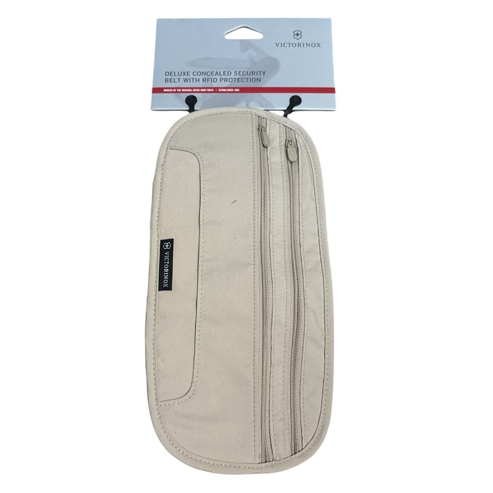 Victorinox Deluxe Concealed Security Belt RFID Protection Nude Beige NWT